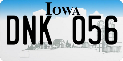 IA license plate DNK056