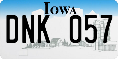 IA license plate DNK057