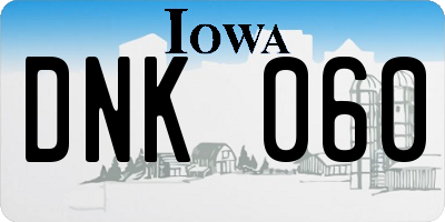 IA license plate DNK060