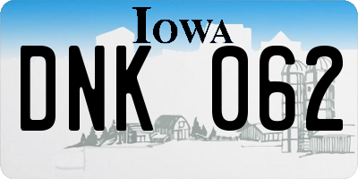 IA license plate DNK062