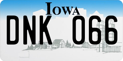 IA license plate DNK066