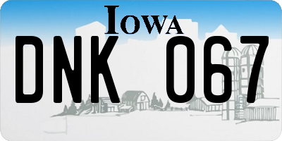 IA license plate DNK067