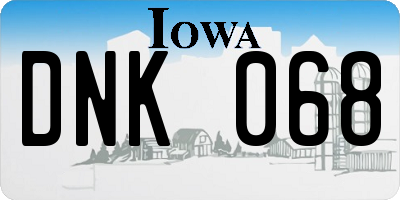 IA license plate DNK068