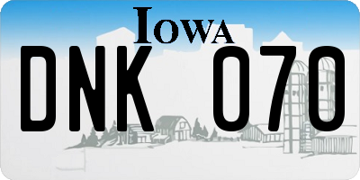 IA license plate DNK070