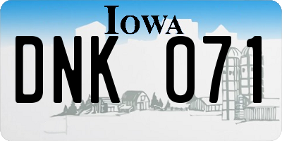 IA license plate DNK071