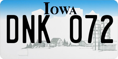IA license plate DNK072