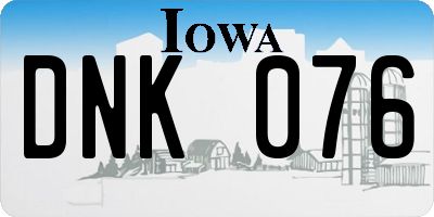 IA license plate DNK076