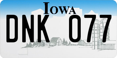 IA license plate DNK077
