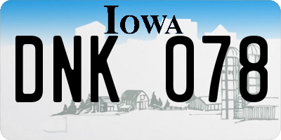 IA license plate DNK078