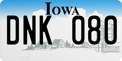 IA license plate DNK080