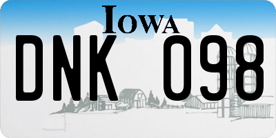IA license plate DNK098