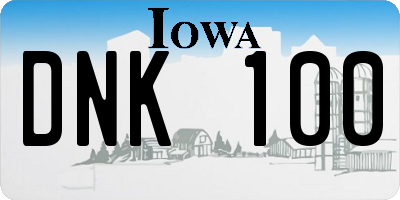 IA license plate DNK100