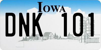 IA license plate DNK101