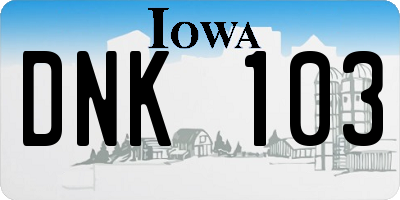 IA license plate DNK103