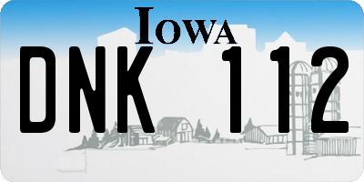 IA license plate DNK112