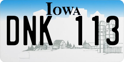 IA license plate DNK113