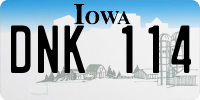 IA license plate DNK114