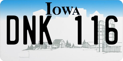 IA license plate DNK116