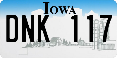 IA license plate DNK117