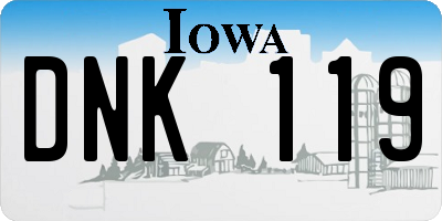 IA license plate DNK119