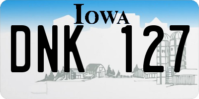 IA license plate DNK127