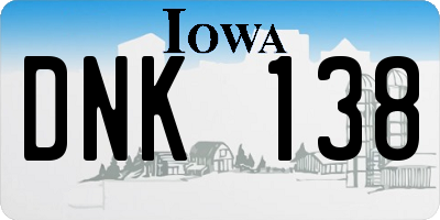IA license plate DNK138