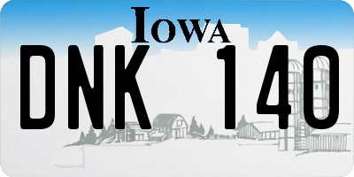 IA license plate DNK140
