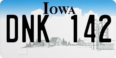 IA license plate DNK142