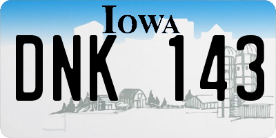 IA license plate DNK143
