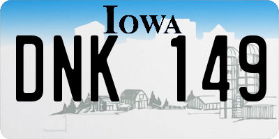 IA license plate DNK149
