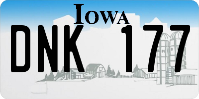 IA license plate DNK177