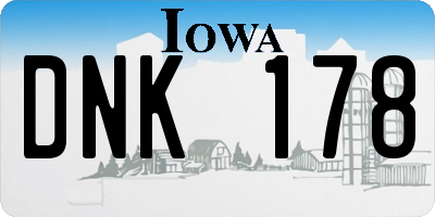 IA license plate DNK178