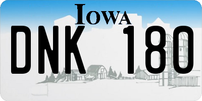 IA license plate DNK180
