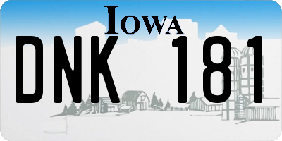IA license plate DNK181