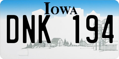 IA license plate DNK194