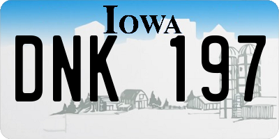 IA license plate DNK197