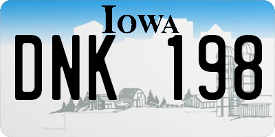 IA license plate DNK198