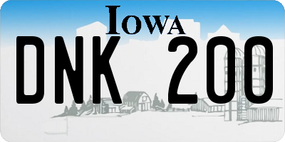 IA license plate DNK200