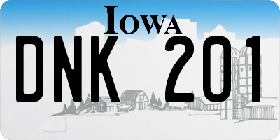 IA license plate DNK201