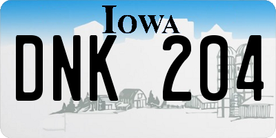IA license plate DNK204