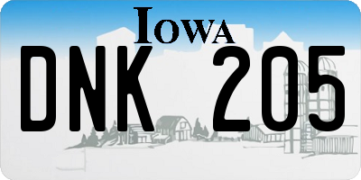 IA license plate DNK205