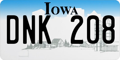 IA license plate DNK208