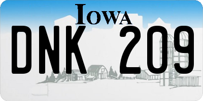 IA license plate DNK209