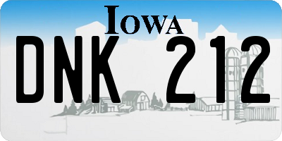 IA license plate DNK212