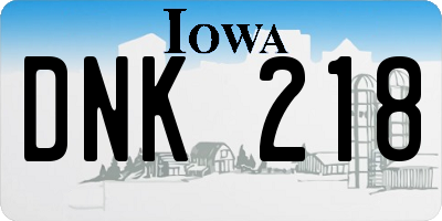 IA license plate DNK218
