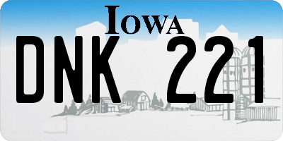IA license plate DNK221