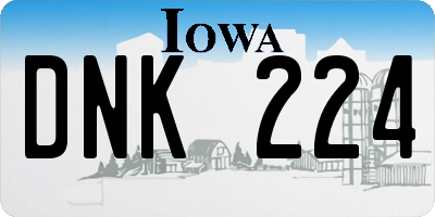 IA license plate DNK224