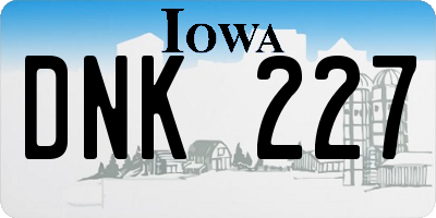 IA license plate DNK227