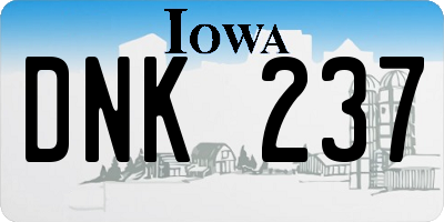 IA license plate DNK237