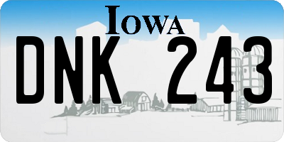 IA license plate DNK243